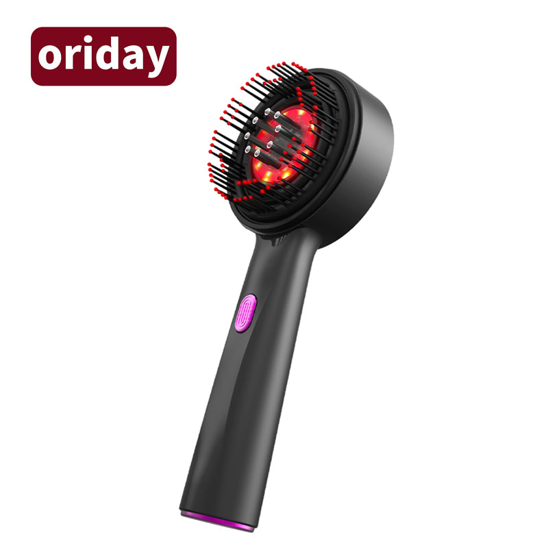 oriday【ギフト用】レーザー育毛頭皮マッサージコーム、赤色光液体導入、多機能電動ケアブラシ、旅行・自宅兼用 – Oriday