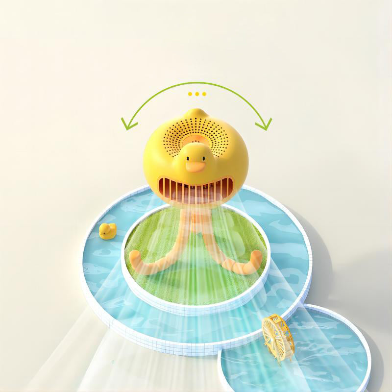 【Oriday Original】Stroller Fan｜Portable Bladeless Oscillating Design｜Silent and Finger-Safe｜Rechargeable Gentle Breeze Cooling Fan for Babies