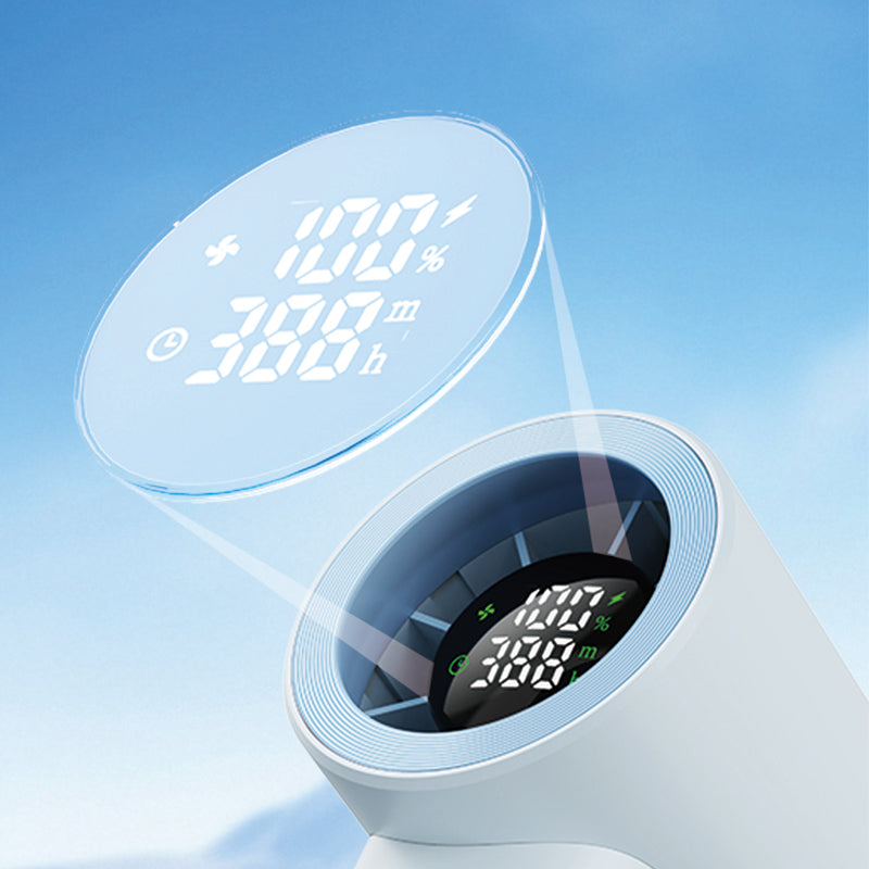 Oriday 携帯型ハンディファン、スマートデジタルカウントダウン表示、100段階無段階風量調節、磁気浮上式静音設計、4500mAh大容量バッテリー、3WAY使用（手持ち・ストラップ掛け・卓上）