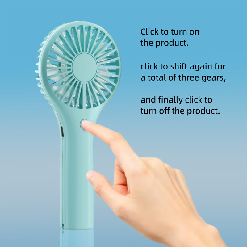 oriday Handheld Fan 2000mAh Battery Long-lasting, Quiet, Powerful Airflow, Portable, Compact, for Dormitory, Office, Home Use