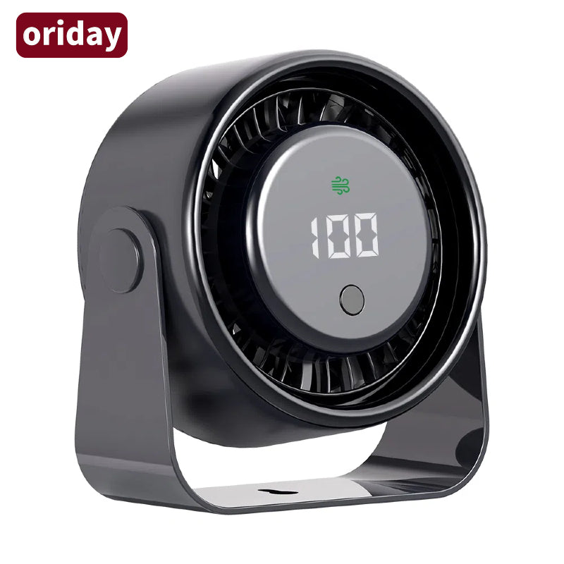 Oriday【夏のひんやり必需品】壁掛け・卓上2WAYファン | 3000mAh長持ち充電式バッテリー | ブラシレス静音＋LEDデジタル表示 | キャンプ・オフィスに最適 | アプリコット／ブラック展開
