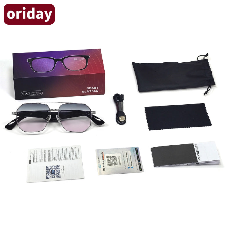 Oriday AI翻訳スマートサングラス｜UV400紫外線防止、音楽再生、Bluetooth通話｜アウトドアスポーツ必須 GY300