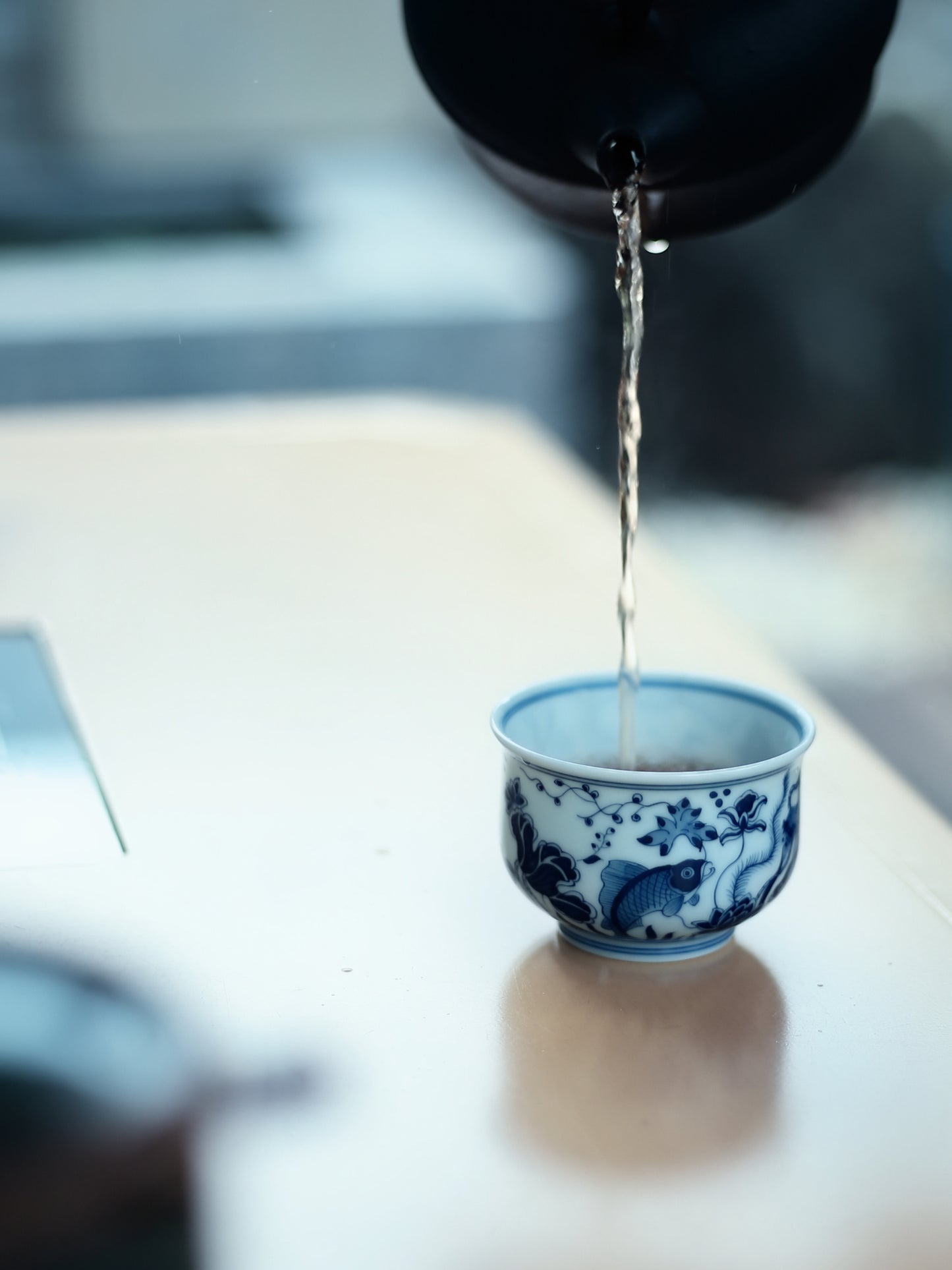 Oriday 青花陶瓷功夫茶杯｜復古釉下彩主人杯｜中式品茗杯推薦