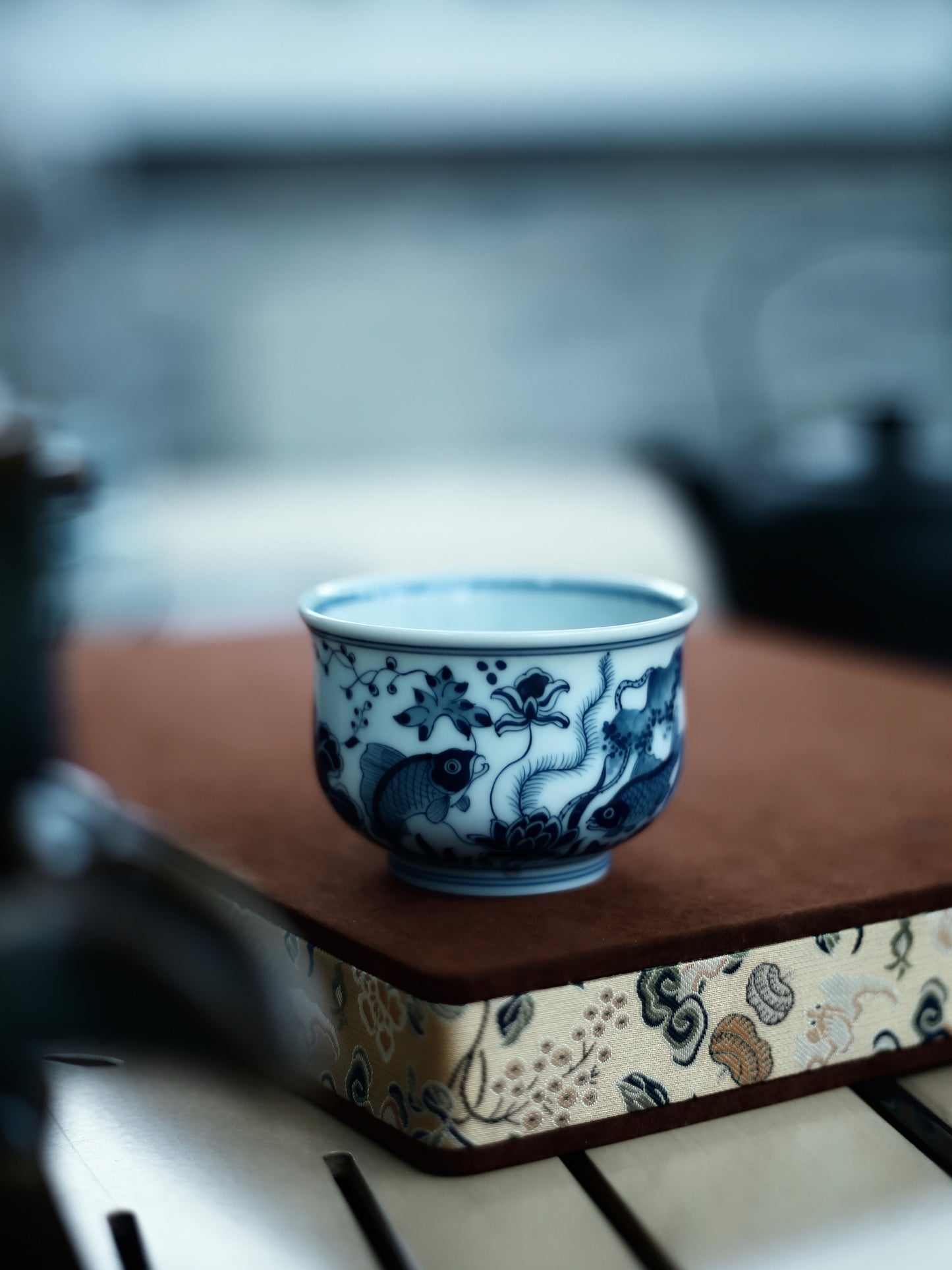 Oriday 青花陶瓷功夫茶杯｜復古釉下彩主人杯｜中式品茗杯推薦
