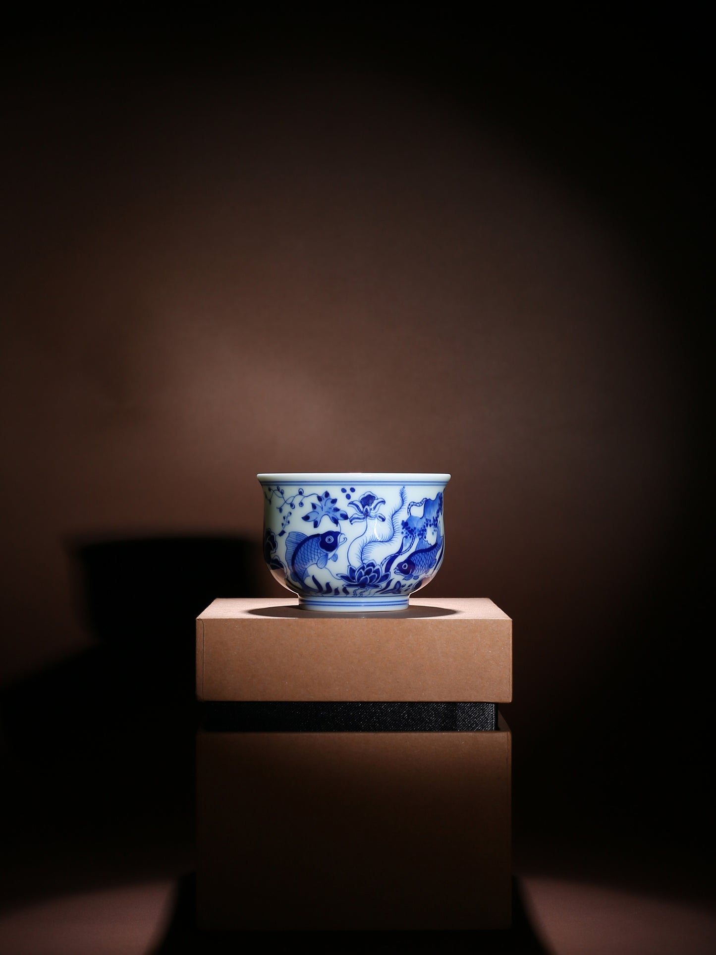 Oriday 青花陶瓷功夫茶杯｜復古釉下彩主人杯｜中式品茗杯推薦