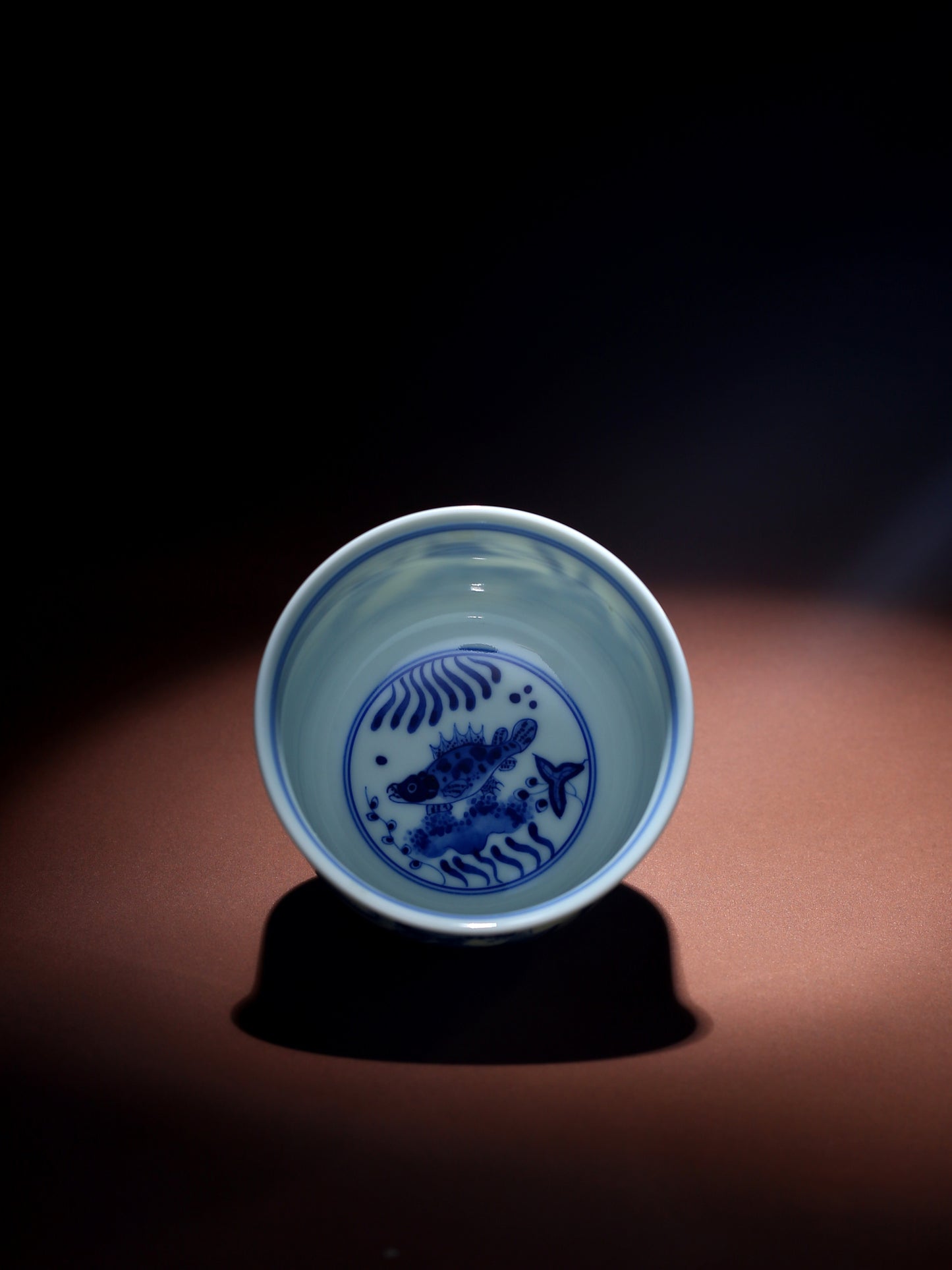 Oriday 青花陶瓷功夫茶杯｜復古釉下彩主人杯｜中式品茗杯推薦