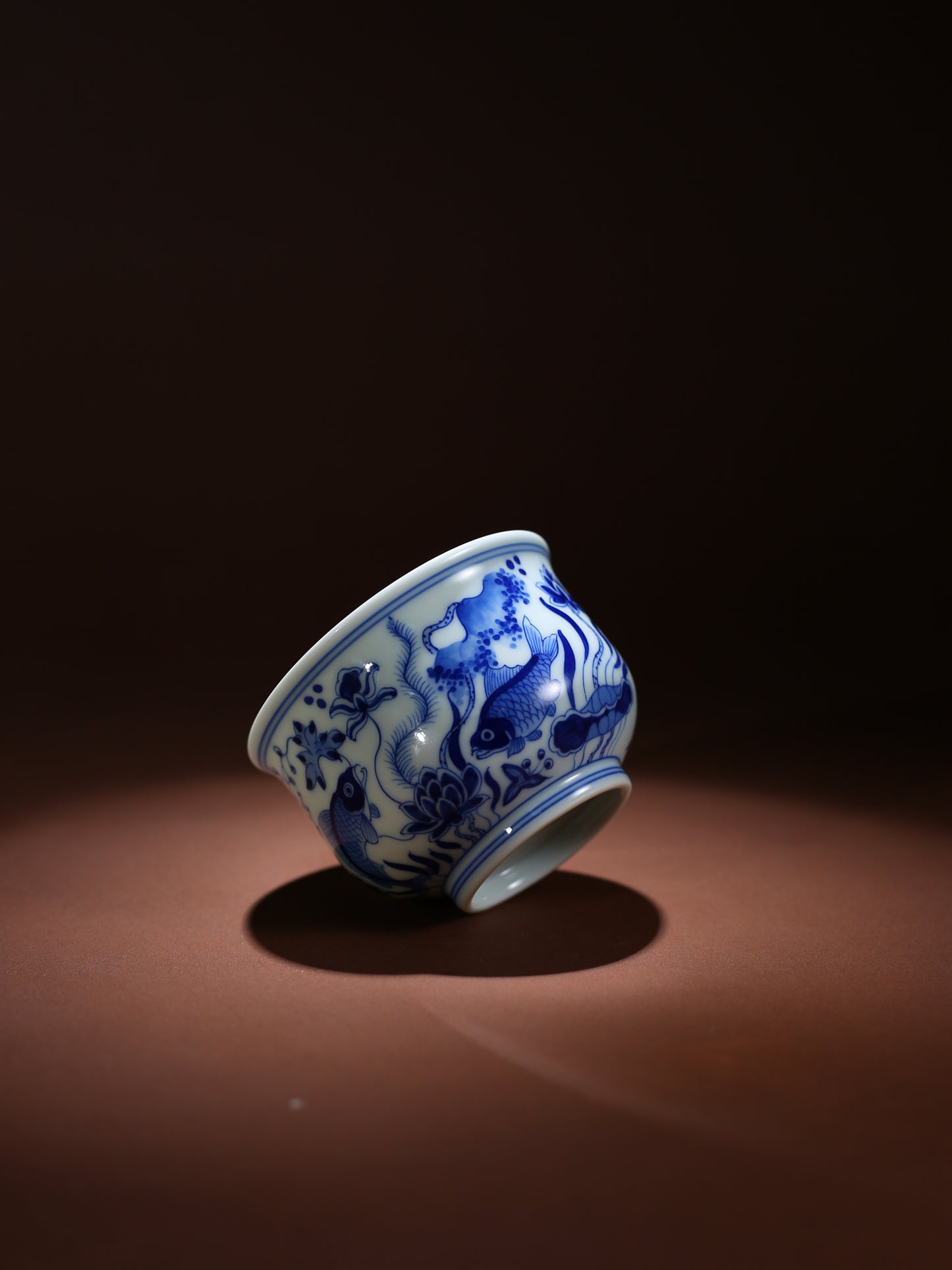 Oriday 青花陶瓷功夫茶杯｜復古釉下彩主人杯｜中式品茗杯推薦
