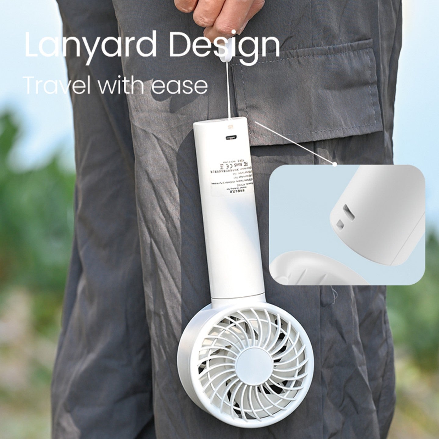 oriday迷你手提風扇｜88°廣角擺頭+渦輪大風量｜100段無級風速｜4500mAh快充電池｜輕量手持/桌面兩用｜靜音安全