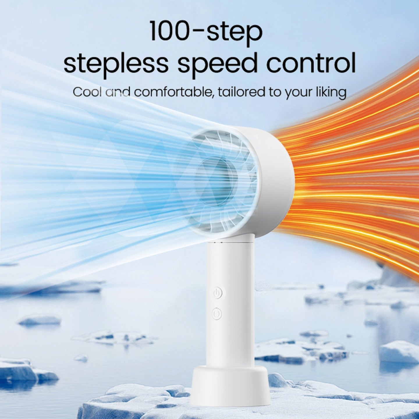 oriday迷你手提風扇｜88°廣角擺頭+渦輪大風量｜100段無級風速｜4500mAh快充電池｜輕量手持/桌面兩用｜靜音安全