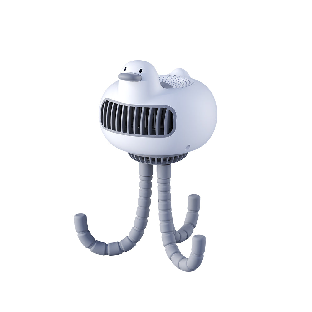【Oriday Original】Stroller Fan｜Portable Bladeless Oscillating Design｜Silent and Finger-Safe｜Rechargeable Gentle Breeze Cooling Fan for Babies