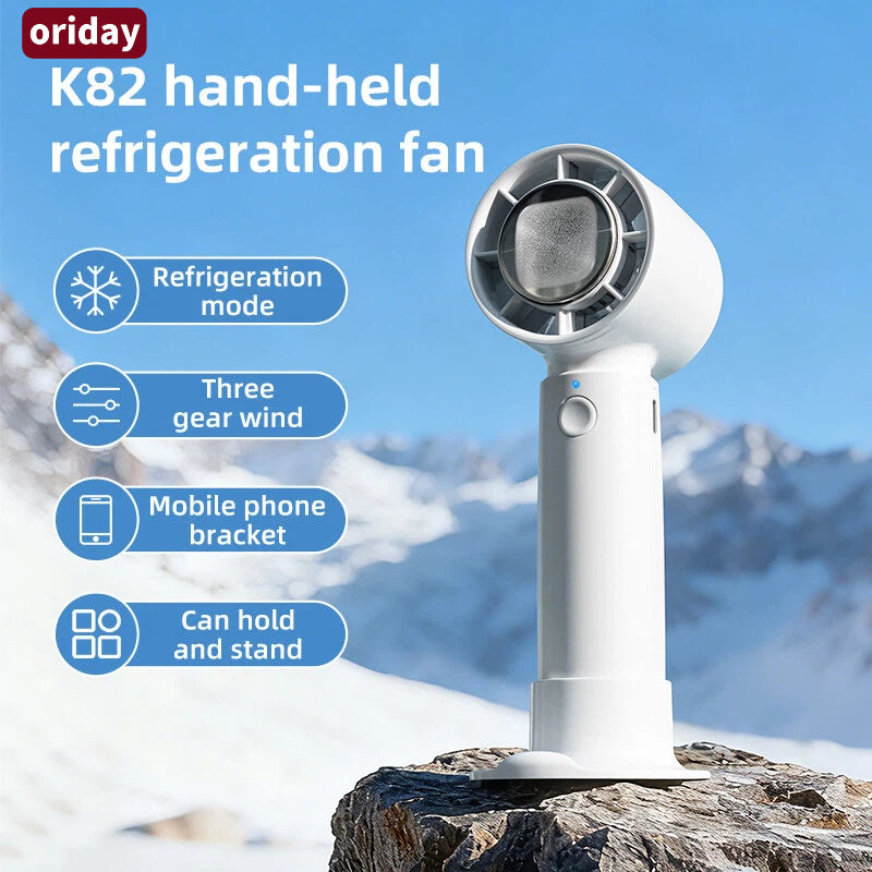 Oriday ポータブル冷却ファン、3秒で超速冷却、冷却パッドによる二重冷却効果、3段階の風量調整、持ち運び可能で立てられるスマホホルダー、Type-C急速充電、長時間のバッテリー持続、アウトドア活動や通勤に必須のアイテム。
