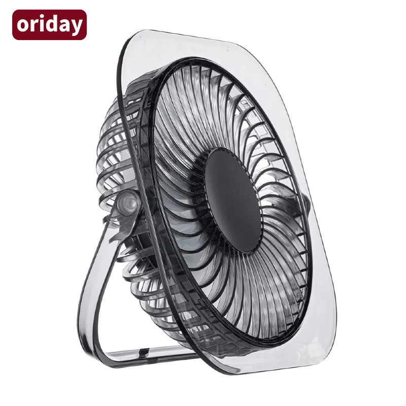 透明摺疊桌面風扇夜燈｜超薄靜音設計・學生宿舍／臥室辦公室適用・2025家用涼風小電器