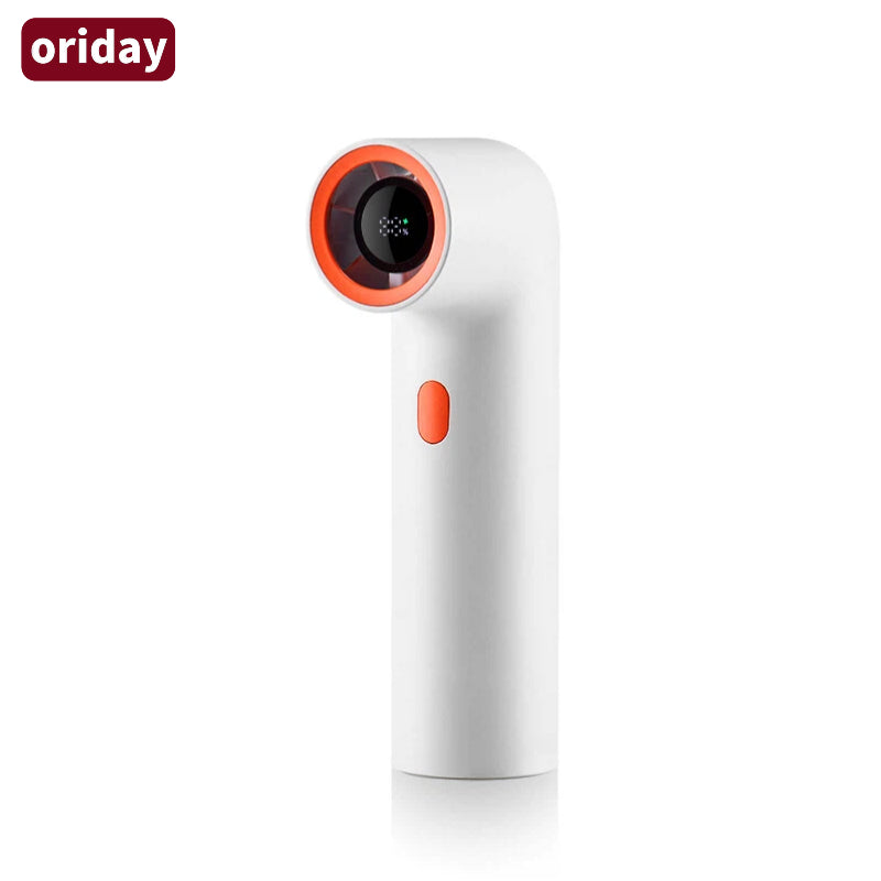 Oriday Portable Curved Tube Fan 15000 RPM Speed Display 3000mAh Large Battery One-Button Speed Adjustment Compact and Portable