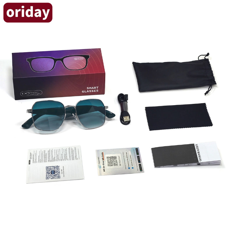 Oriday 香港大人気AI翻訳メガネ｜Bluetoothイヤホン一体型・リモート撮影対応｜ビジネス出張・旅行・運転に最適 GY200