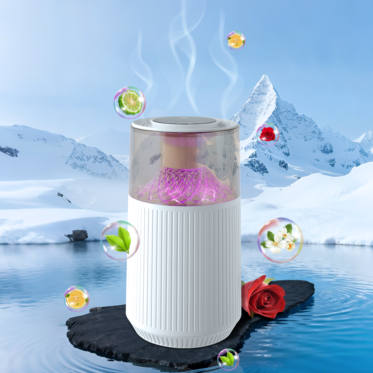 Oriday智能感應車載香薰機 Type-c 充電多場景適用 氛圍燈高級香調 杯托車內飾品